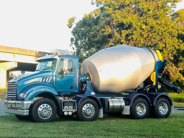 Blue Mack with a silver Cesco mixer bowl
