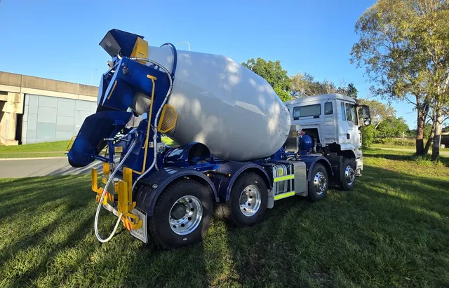 Adbri Cesco mixer truck with a blue chute