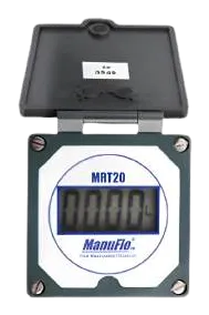 ManuFlo MAT20 digital water meter with a hinged cover